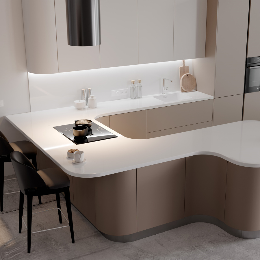 РИМИ - Современные кухни - Майами (криволинейные фасады)