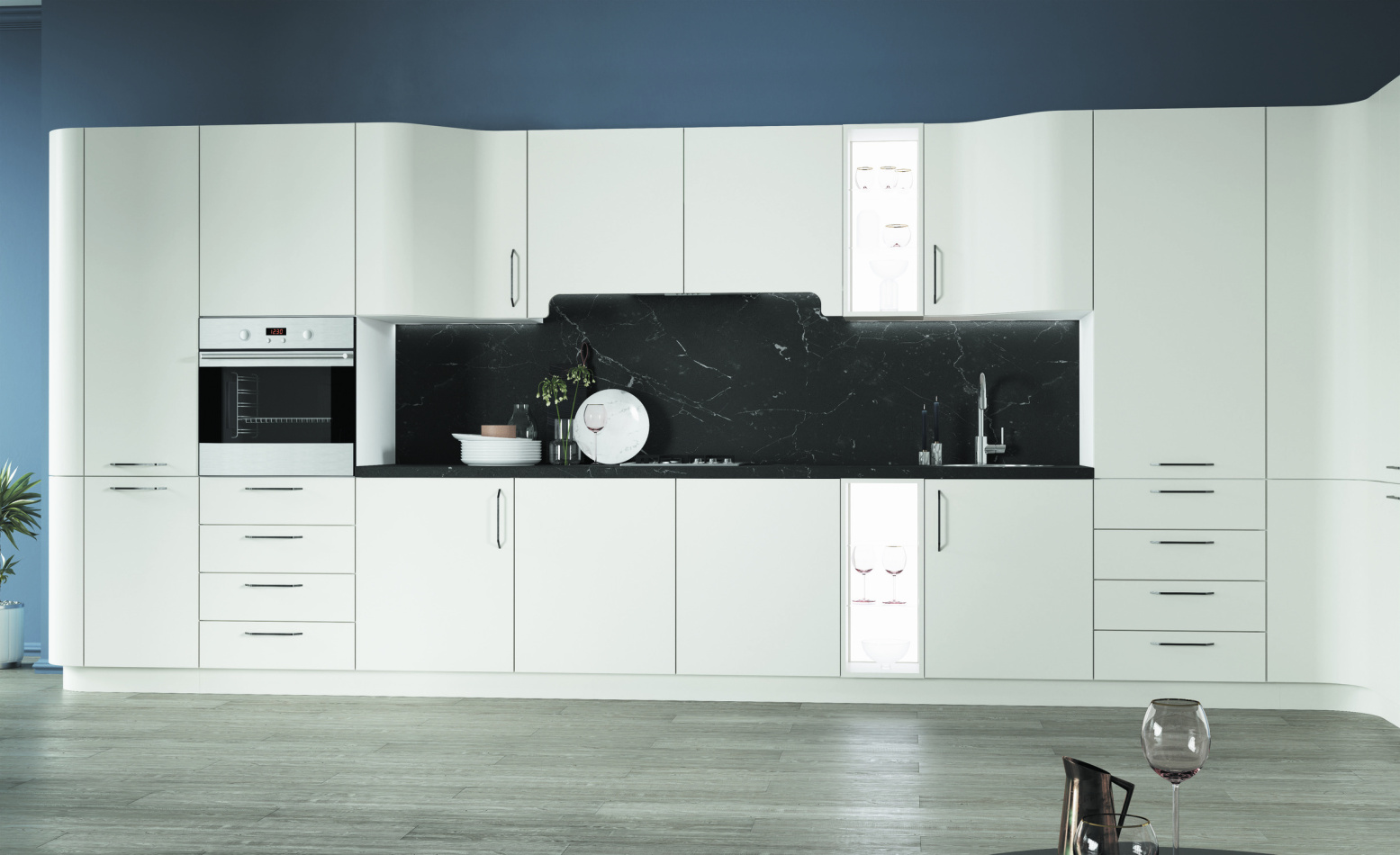 РИМИ - Современные кухни - Майами (криволинейные фасады)