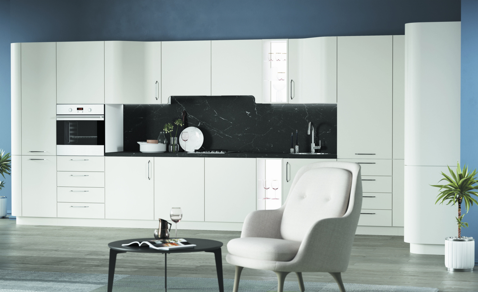 РИМИ - Современные кухни - Майами (криволинейные фасады)