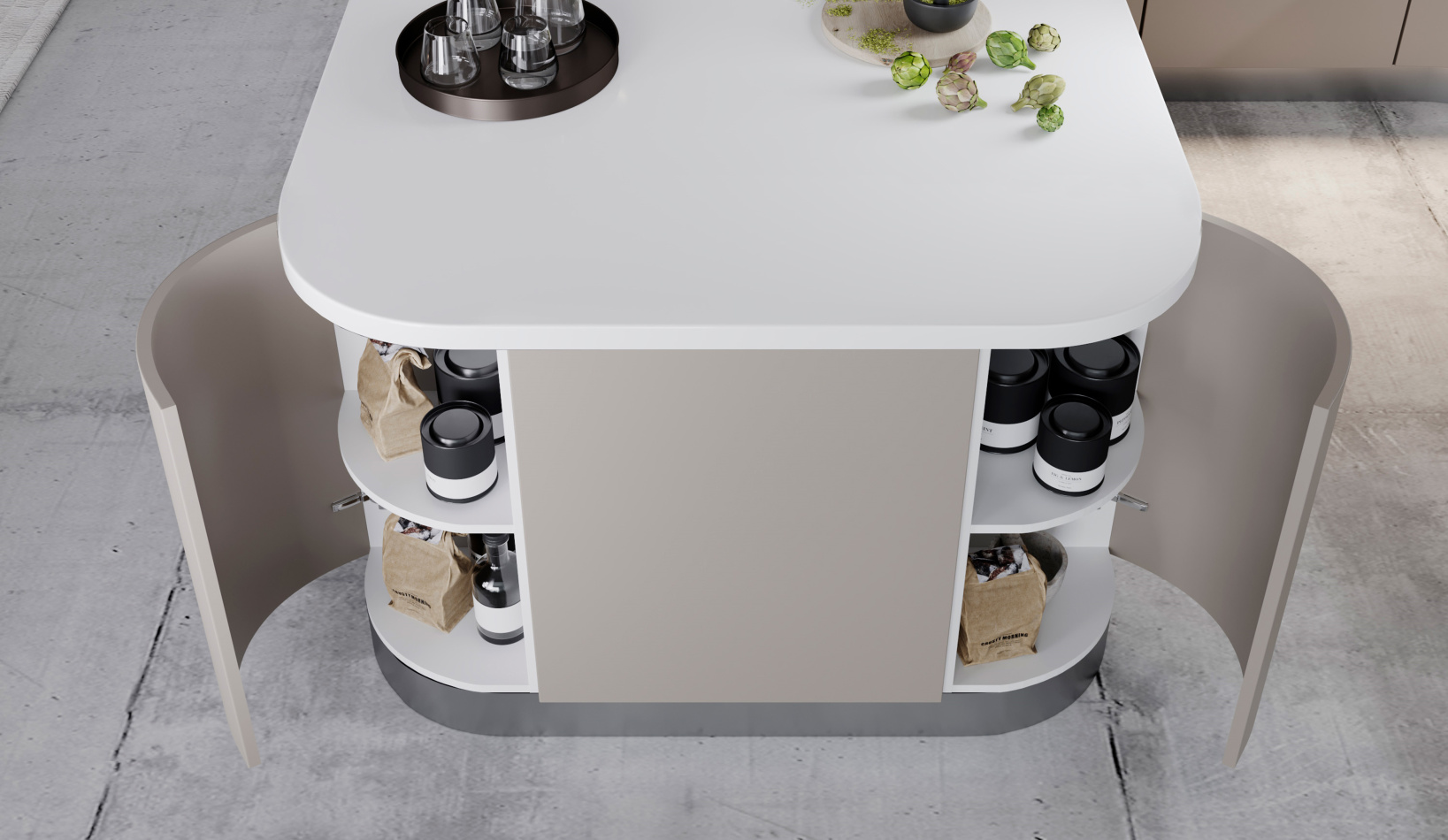 РИМИ - Современные кухни - Майами (криволинейные фасады)