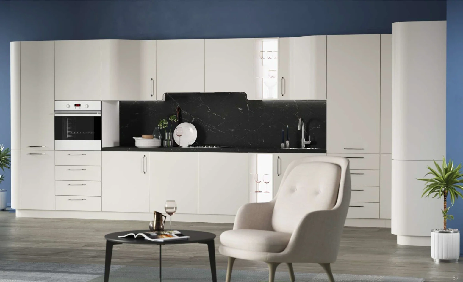 РИМИ - Современные кухни - Майами (криволинейные фасады)