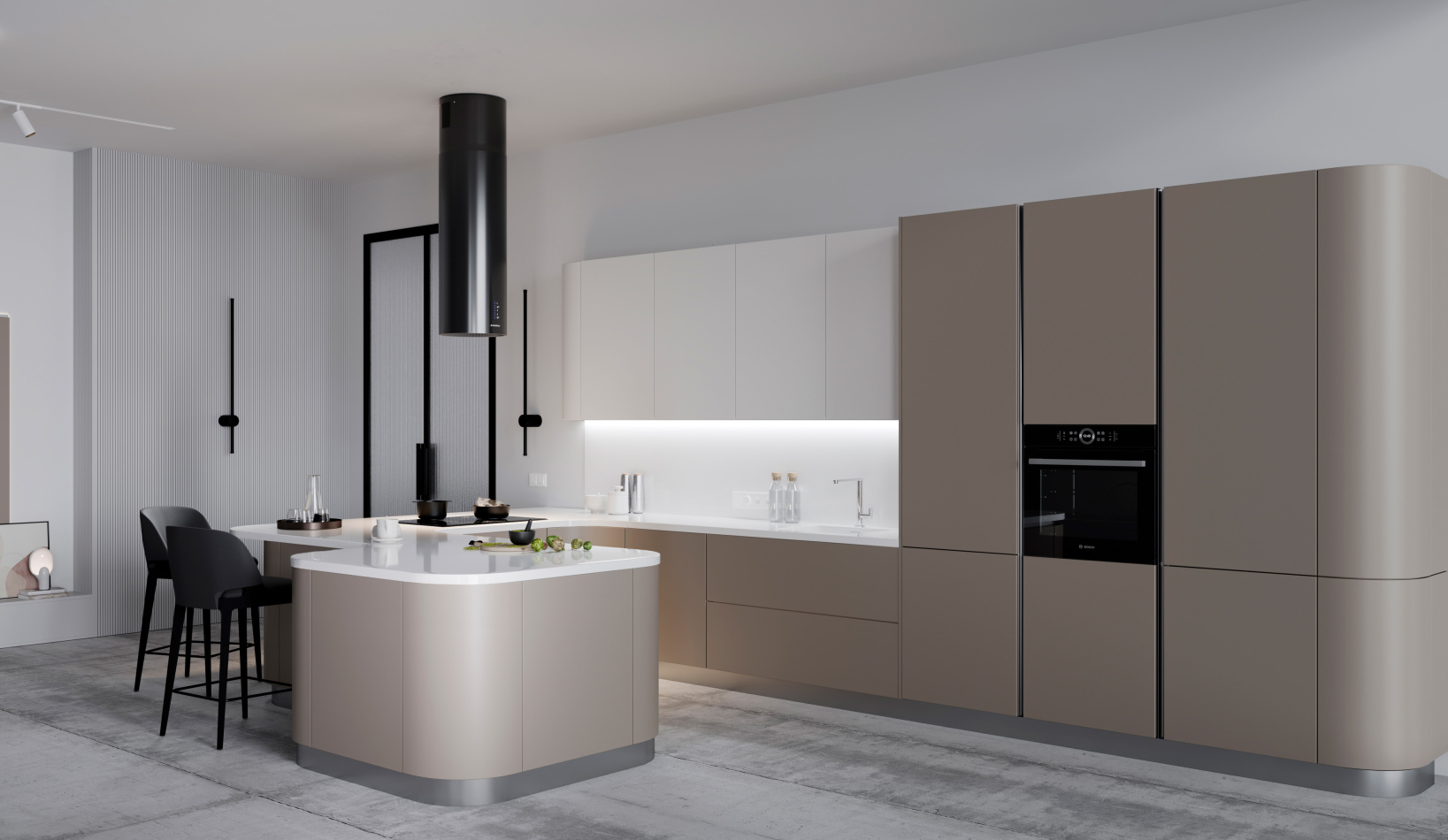 РИМИ - Современные кухни - Майами (криволинейные фасады)