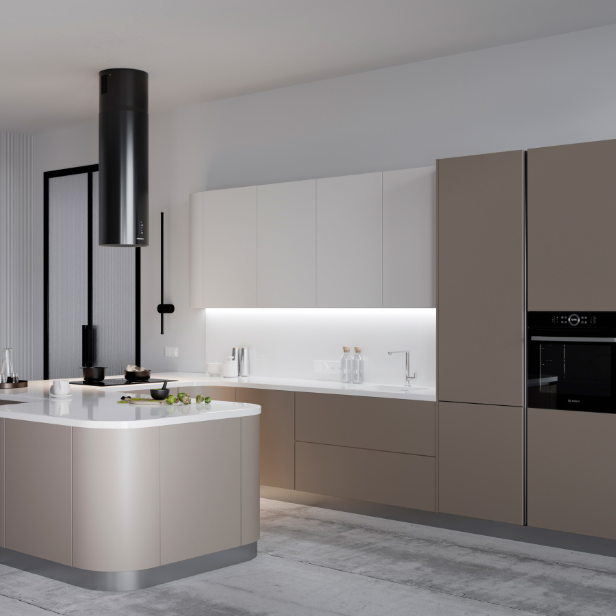 РИМИ - Современные кухни - Майами (криволинейные фасады)