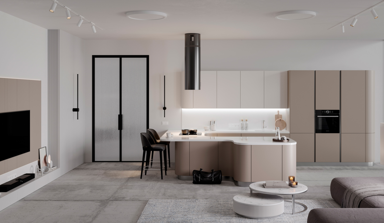 РИМИ - Современные кухни - Майами (криволинейные фасады)